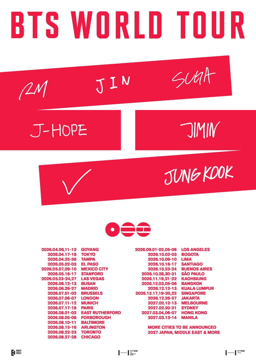 bts 2026 2027 concert dates